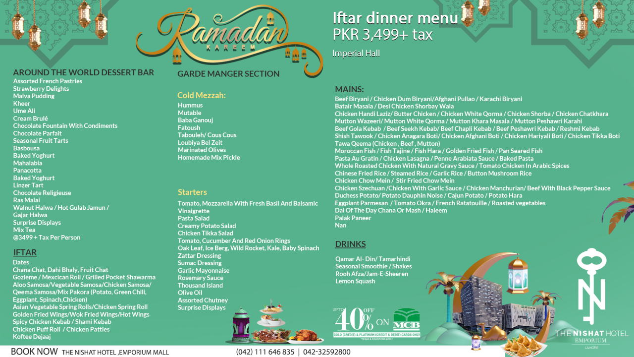 Ramzan At Emporium Mall Best Sehri Iftar Buffet In Lahore